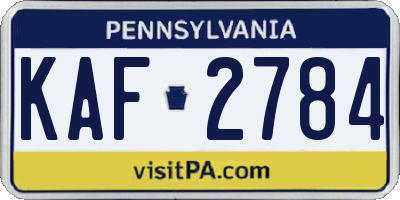 PA license plate KAF2784
