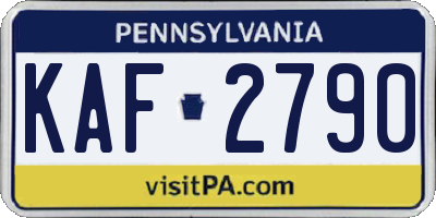 PA license plate KAF2790
