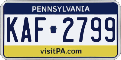 PA license plate KAF2799
