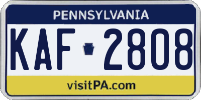 PA license plate KAF2808