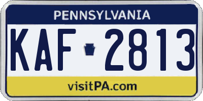 PA license plate KAF2813