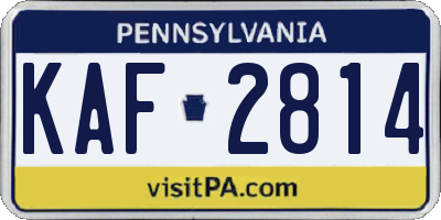 PA license plate KAF2814