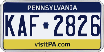 PA license plate KAF2826