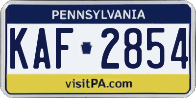 PA license plate KAF2854