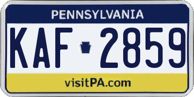 PA license plate KAF2859