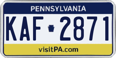 PA license plate KAF2871