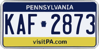 PA license plate KAF2873