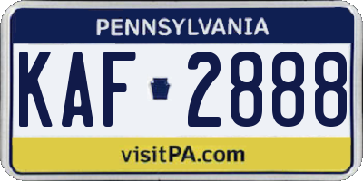 PA license plate KAF2888