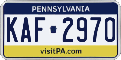 PA license plate KAF2970