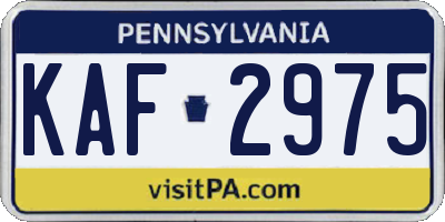 PA license plate KAF2975