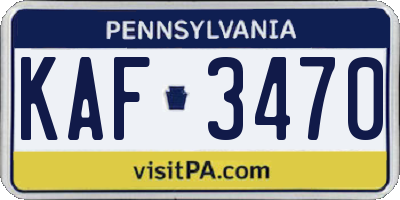 PA license plate KAF3470