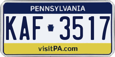 PA license plate KAF3517