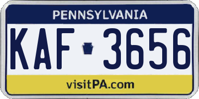 PA license plate KAF3656