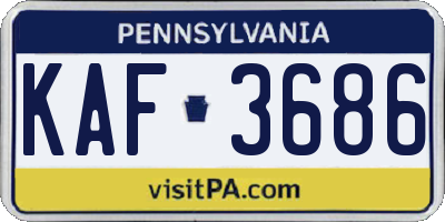 PA license plate KAF3686
