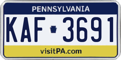 PA license plate KAF3691
