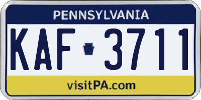 PA license plate KAF3711