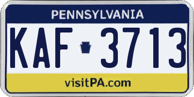PA license plate KAF3713