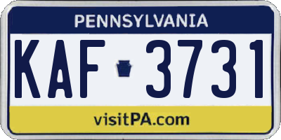 PA license plate KAF3731