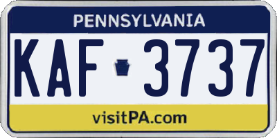 PA license plate KAF3737