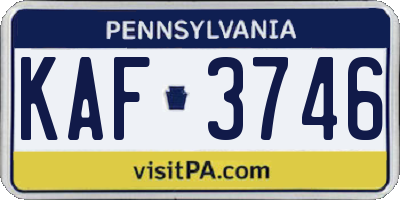 PA license plate KAF3746
