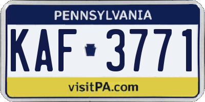 PA license plate KAF3771