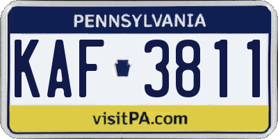 PA license plate KAF3811