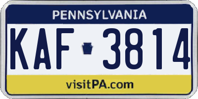 PA license plate KAF3814