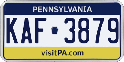 PA license plate KAF3879