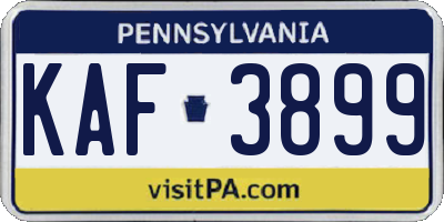PA license plate KAF3899