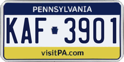 PA license plate KAF3901