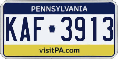 PA license plate KAF3913