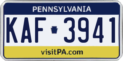PA license plate KAF3941