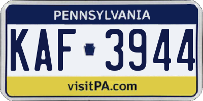 PA license plate KAF3944