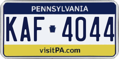 PA license plate KAF4044
