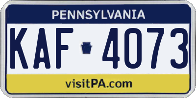 PA license plate KAF4073