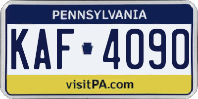 PA license plate KAF4090