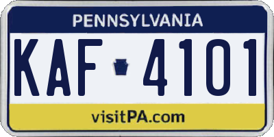 PA license plate KAF4101