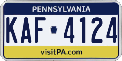 PA license plate KAF4124