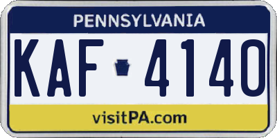 PA license plate KAF4140