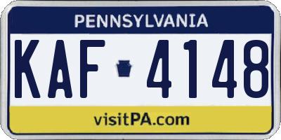 PA license plate KAF4148