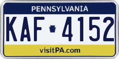 PA license plate KAF4152