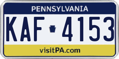 PA license plate KAF4153