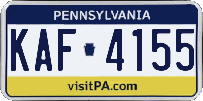 PA license plate KAF4155