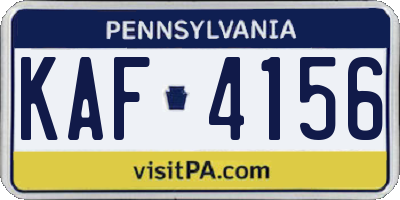 PA license plate KAF4156
