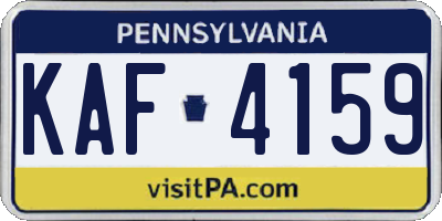 PA license plate KAF4159