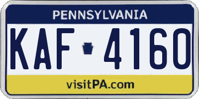 PA license plate KAF4160
