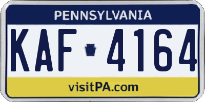 PA license plate KAF4164