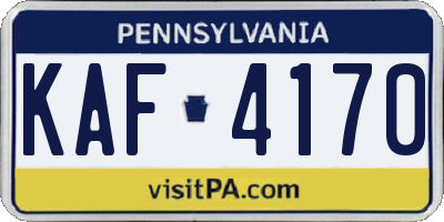 PA license plate KAF4170