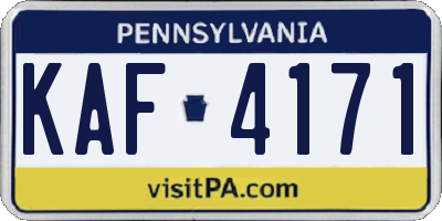 PA license plate KAF4171