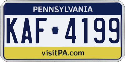 PA license plate KAF4199